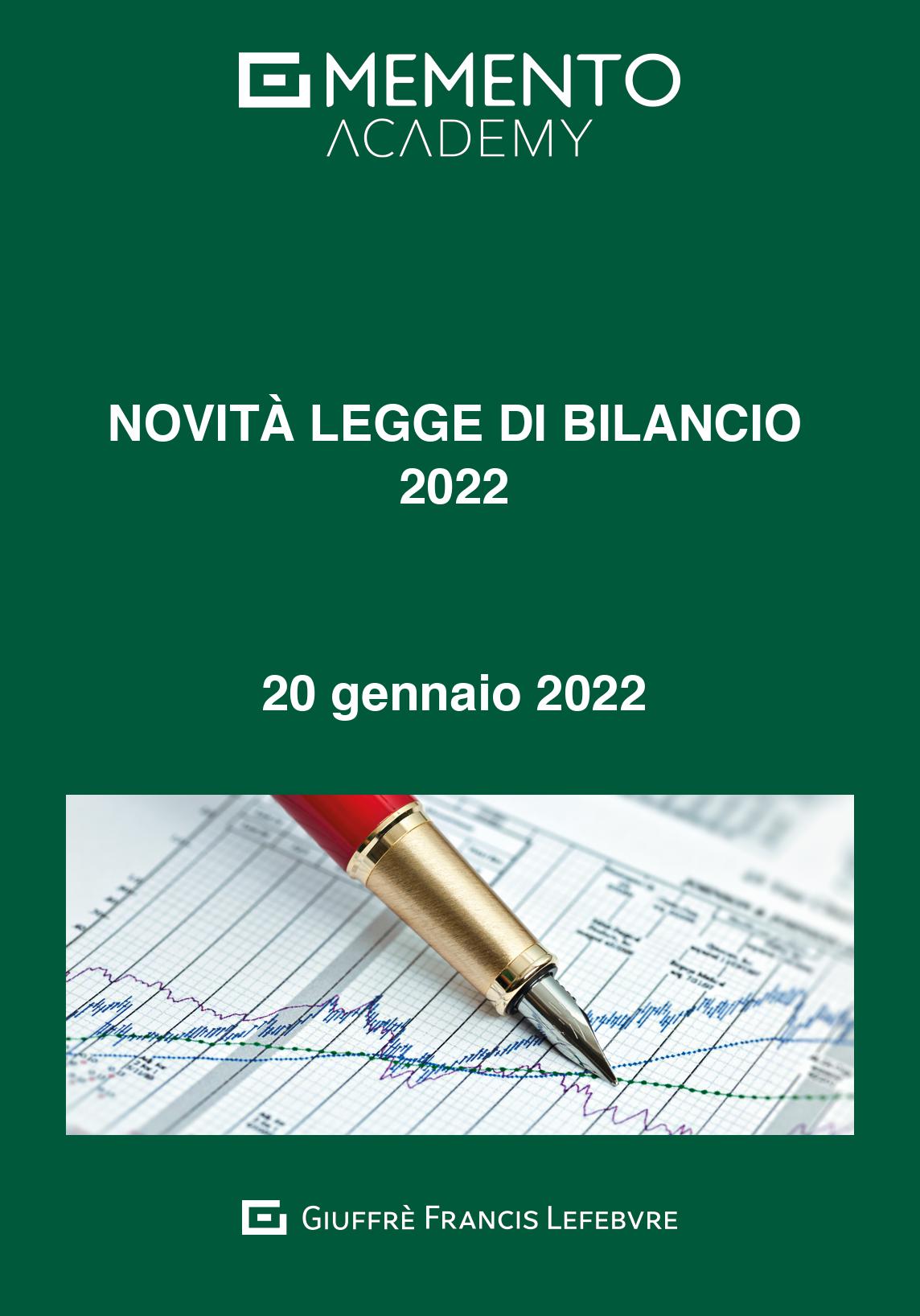 NOVITÃ€ LEGGE DI BILANCIO 2022