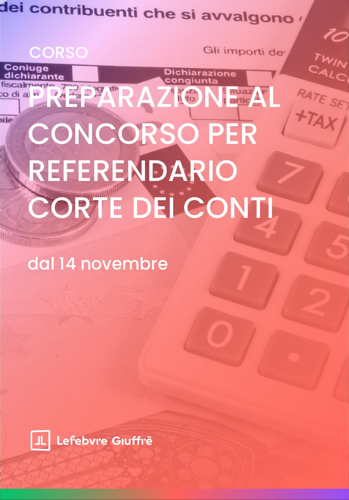 PREPARAZIONE AL CONCORSO PER REFERENDARIO CORTE DEI CONTI