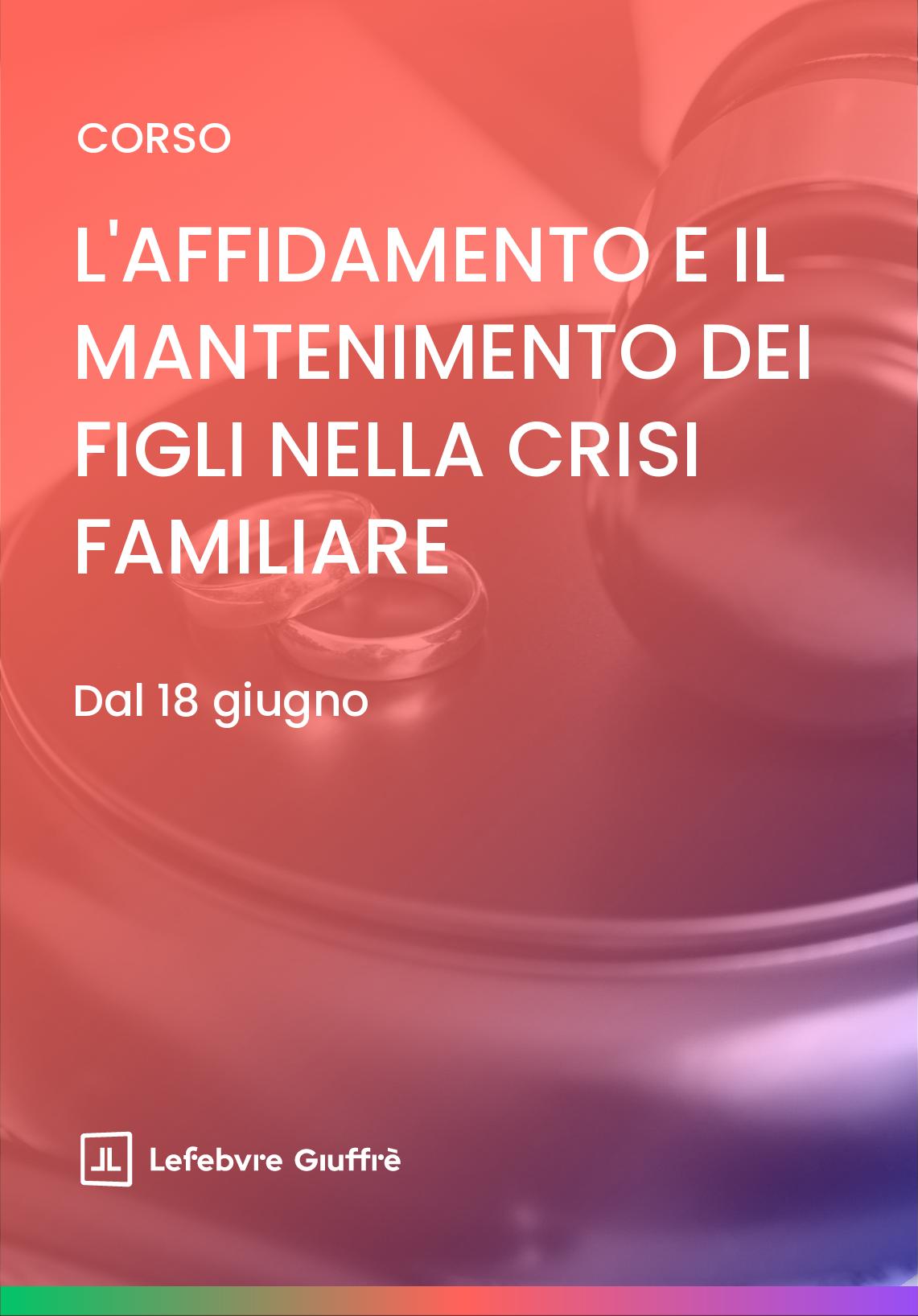 L'AFFIDAMENTO E IL MANTENIMENTO DEI FIGLI NELLA CRISI FAMILIARE