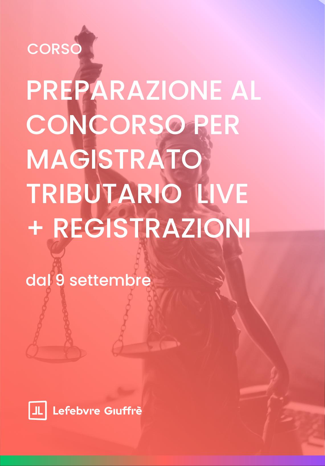 PREPARAZIONE AL CONCORSO PER MAGISTRATO TRIBUTARIO